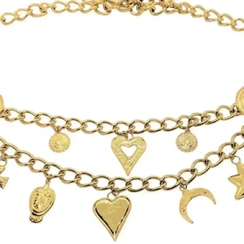 Escada Women’s Vintage Couture Gilded Gold Chain Charm Belt